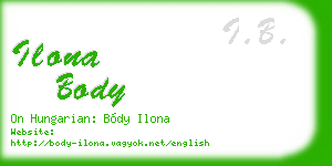 ilona body business card