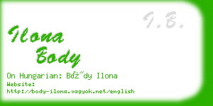 ilona body business card